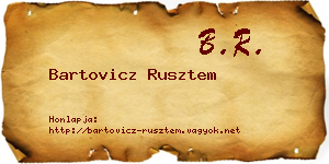 Bartovicz Rusztem névjegykártya